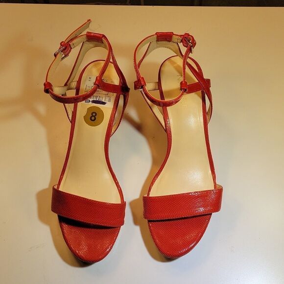 NINE WEST OPEN TOE ANKLE STRAP AND BUCKLE CLOSURE HEEL SANDAL - Picture 4 of 15